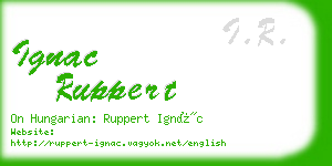 ignac ruppert business card